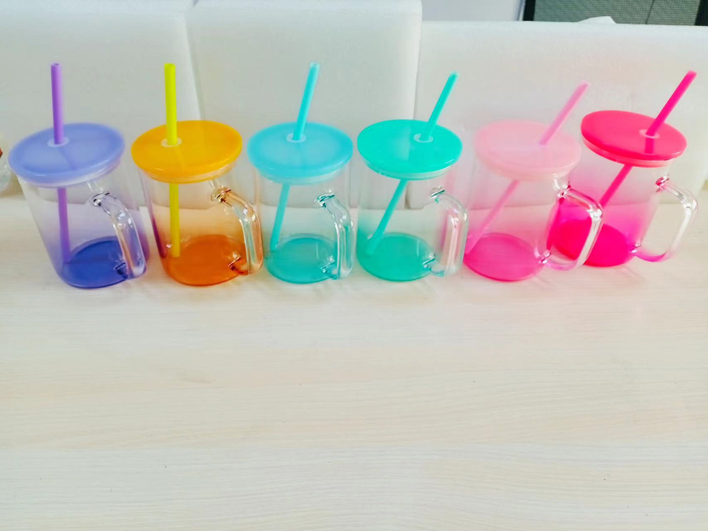 16Oz Gradient Colorful Clear Mug for Sublimation and UV DTF Wrap - 25 pieces