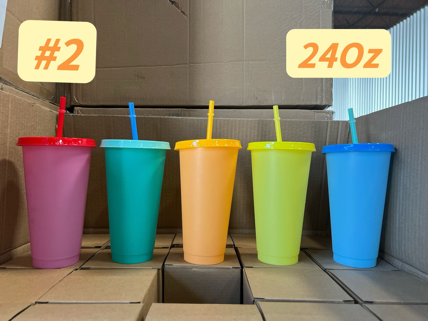 24Oz or 12Oz color changing plastic cold cup (PP)